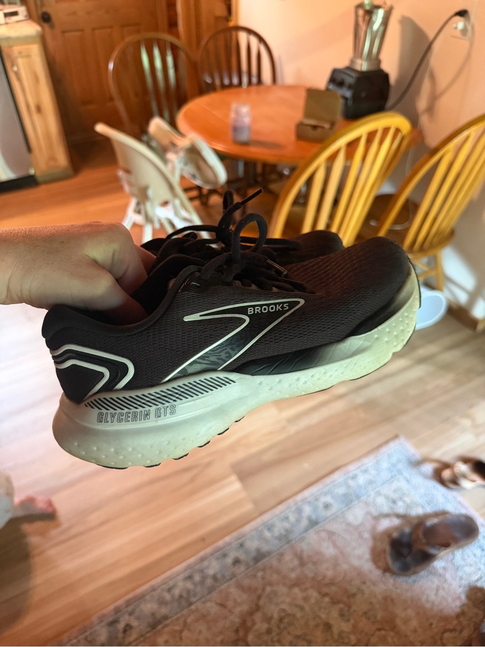 Brooks Brothers Black Athletic Running Shoes with Cream Sole
